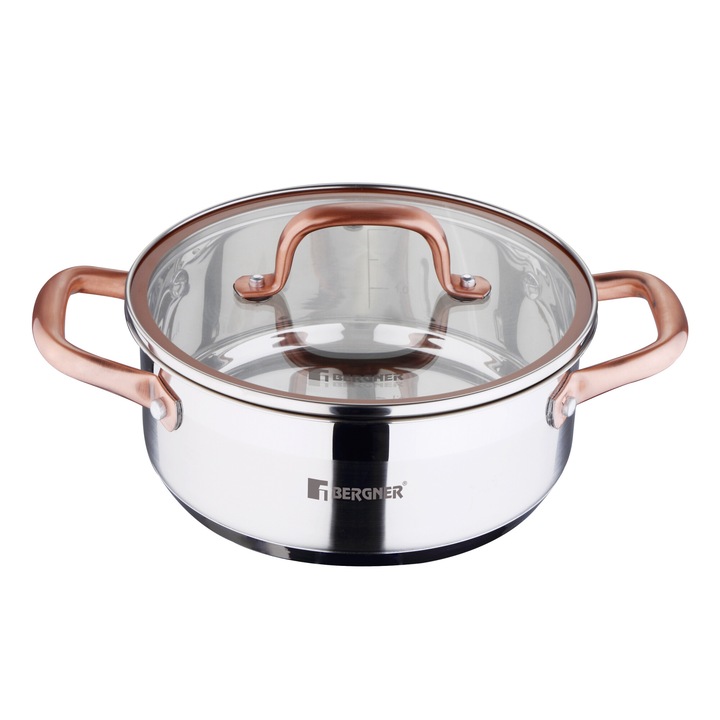 Cratita cu capac, inox, 20cm/2.3l Copper