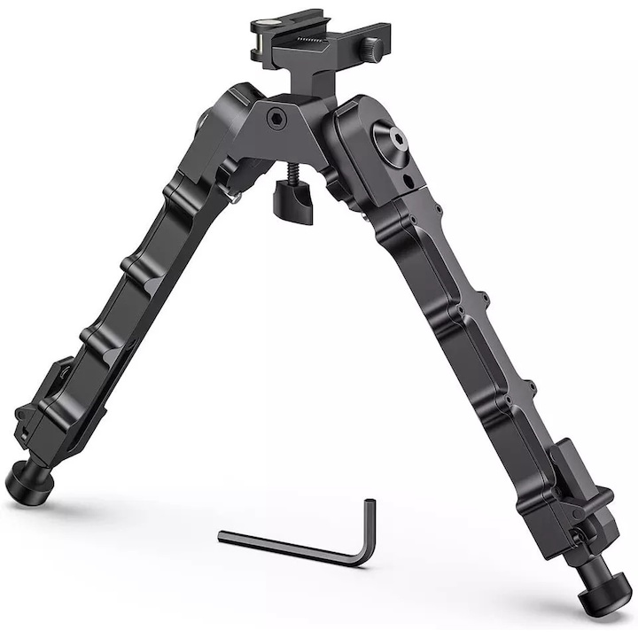 Bipod pliabil, GOSTOCK®, Adaptor, 6-9inch, 5 inaltimi, Aluminiu, NegruBipod pliabil, GOSTOCK®, Adaptor, 6-9inch, 5 inaltimi, Aluminiu, Negru