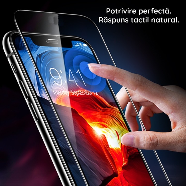 Védőfólia, ellenálló, Motorola Moto E20-hoz, Southern Sky, védőüveg kompatibilis Motorola Moto E20-hoz, Full Cover 111D, 10H GLASS, fekete élek, átlátszó - kiváló minőség