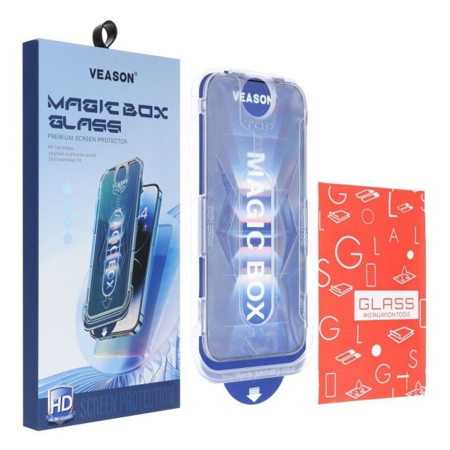 Folie Sticla Upzz Veason Easy Install Compatibila Cu iPhone 17 Pro Max, Aplicator Inclus, Montaj Rapid