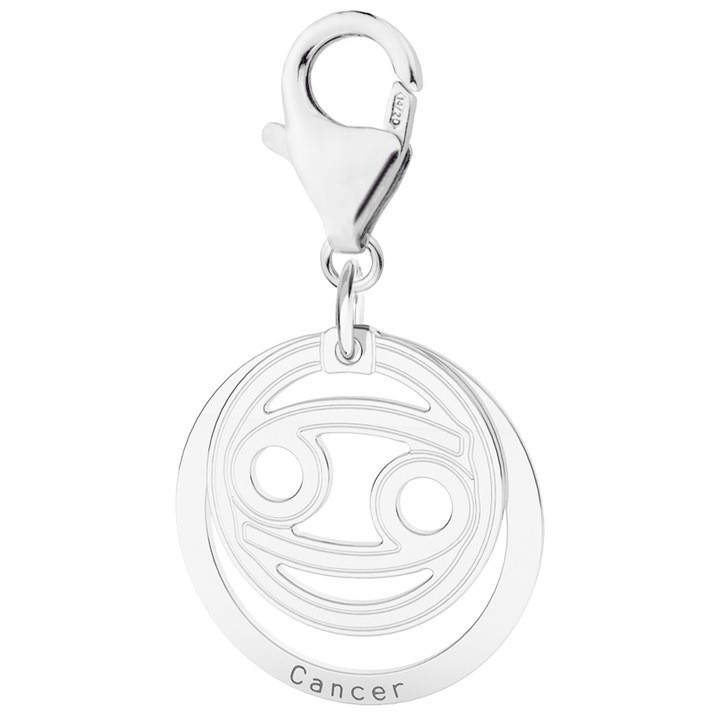 Talisman, Larezo, Pandantiv agatat cu semnul zodiacal Rac, Argint 925, Pentru Femei, 32 MM, 1 X Pandantiv, 1 X Cutie Bijuterie Premimum, Argintiu