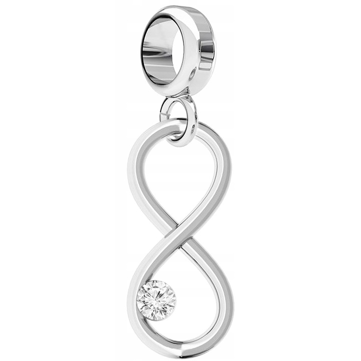 Talisman, Larezo, Pandantiv Infinity Charms, Argint 925, Pentru Femei, 26 mm, 1 X Pandantiv, 1 X Cutie Bijuterie Premimum, Argintiu