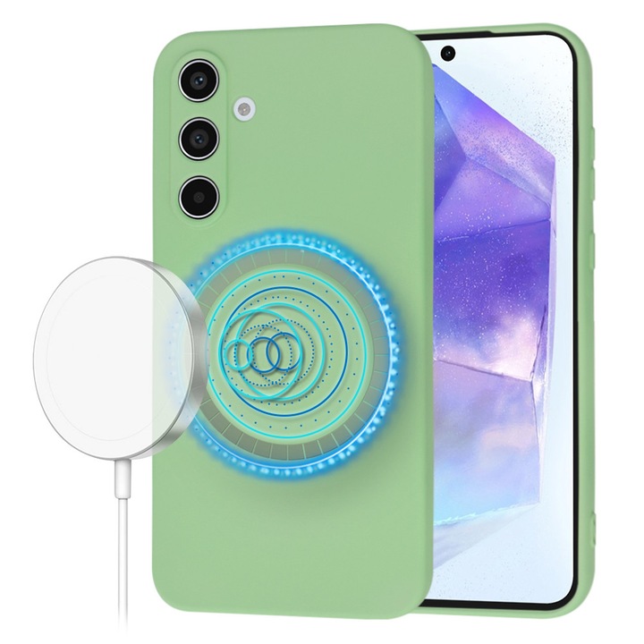 Husa pentru Samsung Galaxy A55 5G - Techsuit SoftFlex MagSafe - Mint Green