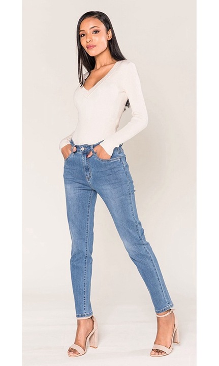 Blugi Dama Push-up Skinny Nina Carter Albastri B-P076-5A 9319, Albastru