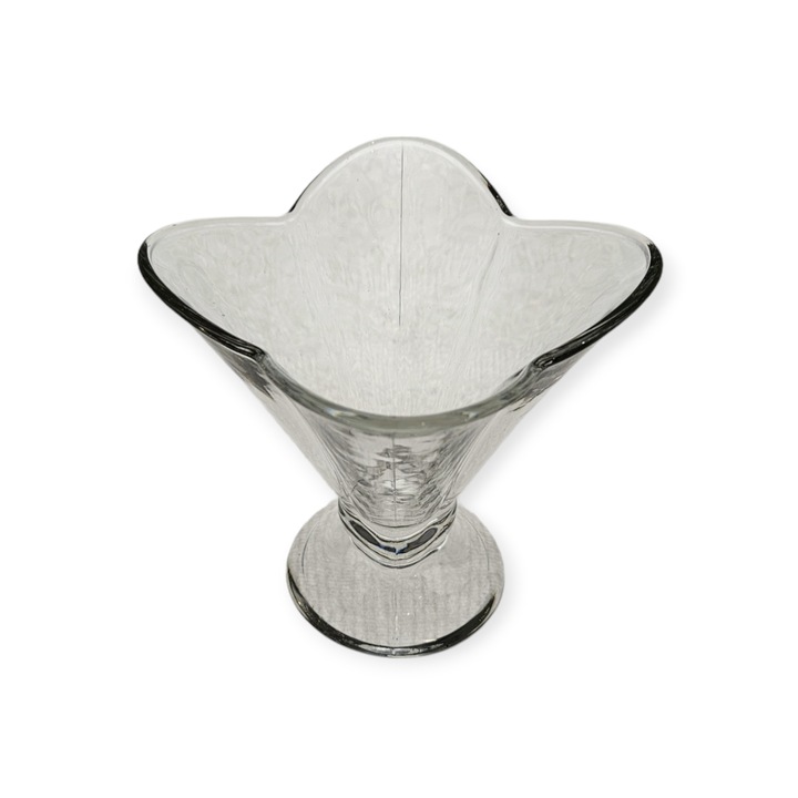 Set 6 cupe de înghețată din sticlă transparentă cu picior, 260 ml