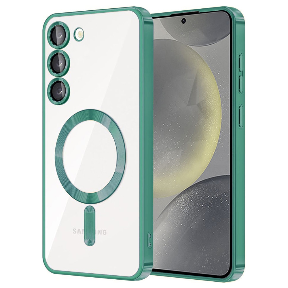 Husa MagSafe pentru Samsung Galaxy S23, Accesorio Luxury Crystal, Light Green