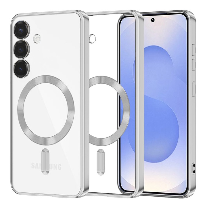 Husa pentru Samsung Galaxy S25 - Techsuit Luxury Crystal MagSafe - Silver