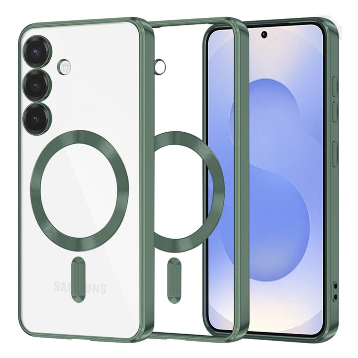 Husa pentru Samsung Galaxy S25 - Techsuit Luxury Crystal MagSafe - Deep Green