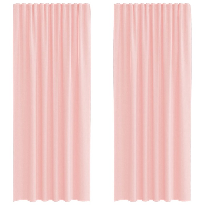 Perdele Voile cu buzunare pentru bare vidaXL, 2 buc, Roz 4102198