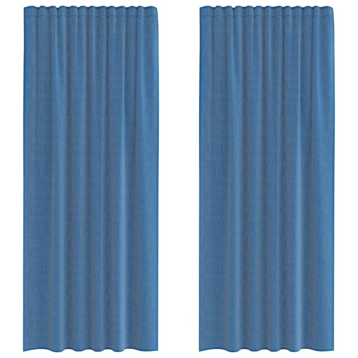 Perdele Voile cu buzunare pentru bare vidaXL, 2 buc, Albastru regal 4102214