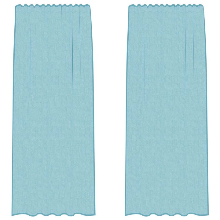 Perdele Voile cu buzunare pentru bare vidaXL, 2 buc, Turcoaz 4102238