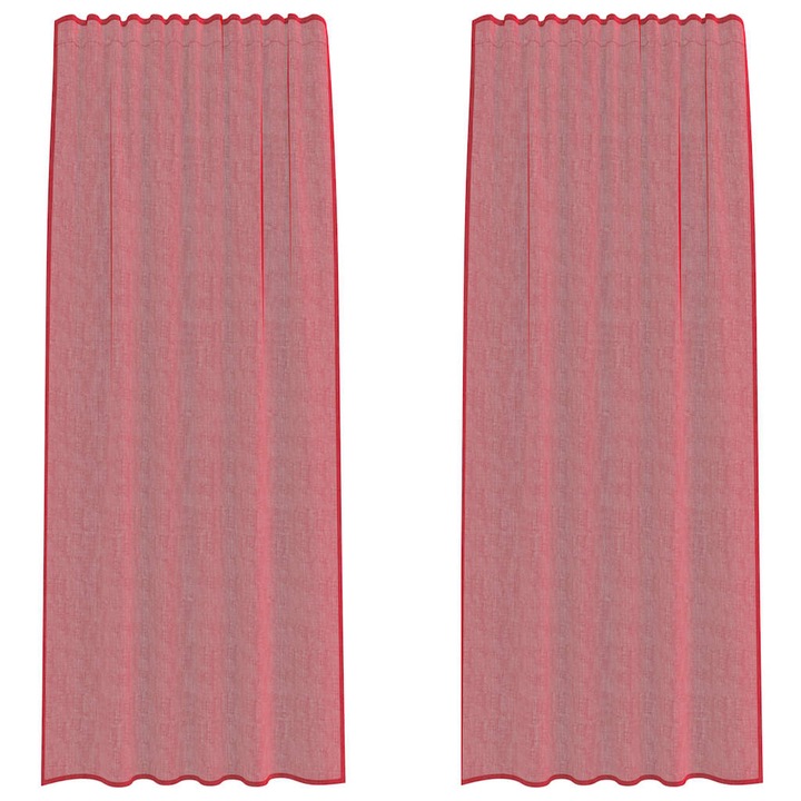 Perdele Voile cu buzunare pentru bare vidaXL, 2 buc, Rosu Vin 4102248