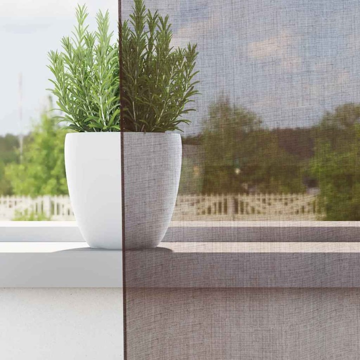 Perdele Voile cu buzunare pentru bare vidaXL, 2 buc, Maro 4102171