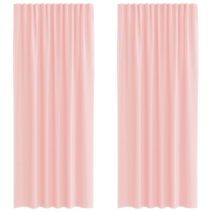 Perdele Voile cu buzunare pentru bare vidaXL, 2 buc, Roz 4102199