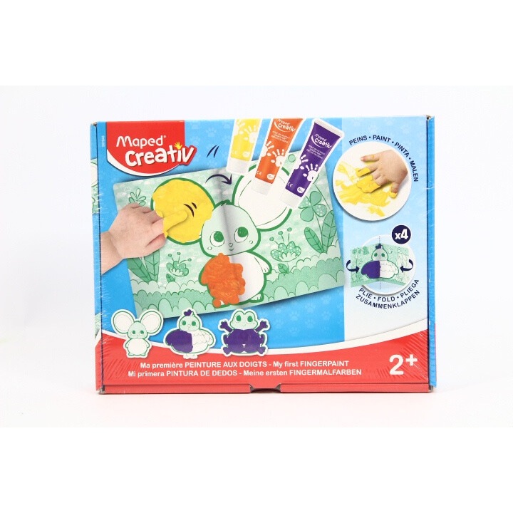 Творчески комплект за деца, Maped, farbowane zwierzatka, 4 книги, 3 туби с боя 30 ml, многоцветна