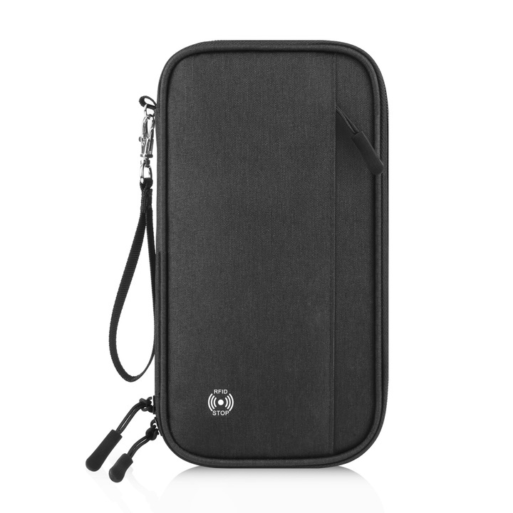 Портфейл за пътуване за паспорти, карти, документи, блокира RFID безжични сигнали, eR DL