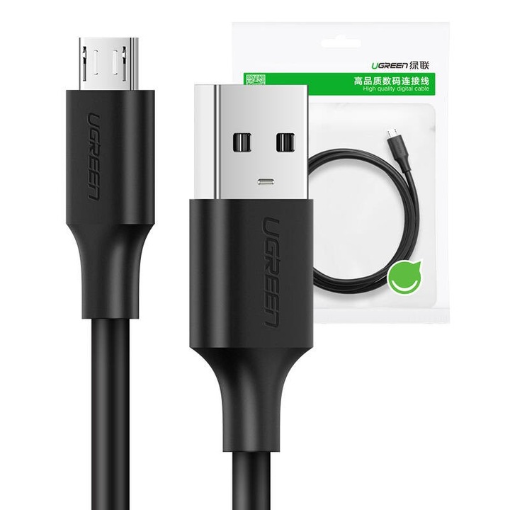 Kabel micro USB UGREEN US289, 2A, 0.25m, negru