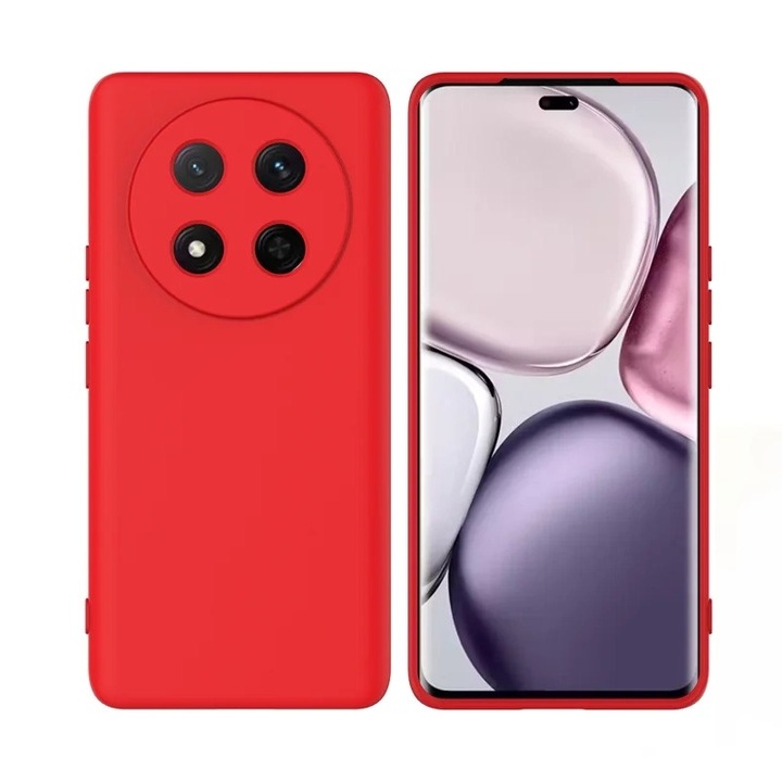 Husa pentru Honor Magic 7 Lite Daden® Silicon SoftFlex, Ultra Slim, Protectie sporita, Interior de microfibra, Rosu