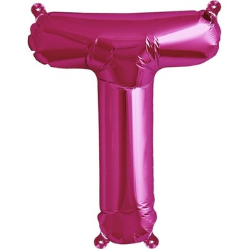 Balon folie litera T mini magenta, 41 cm, Northstar Balon folie litera T mini magenta, 41 cm, Northstar