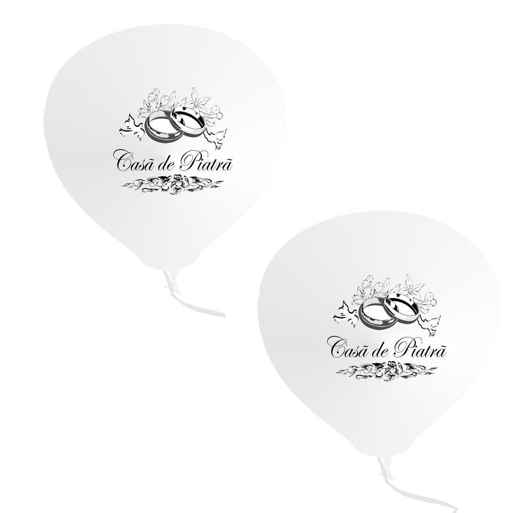 Baloane latex inscriptionate Casa de Piatra nunta, Radar, 10 buc