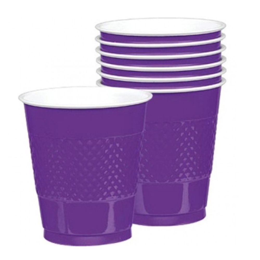 Pahare plastic mov-purple, Amscan, 10 buc