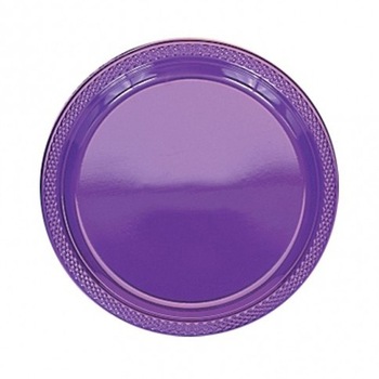 Farfurii plastic 22,8 cm mov-purple, Amscan, 10 buc Farfurii plastic 22,8 cm mov-purple, Amscan, 10 buc