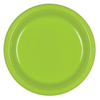 Farfurii plastic 22,8 cm verde-kiwi green, Amscan, 10 buc Farfurii plastic 22,8 cm verde-kiwi green, Amscan, 10 buc