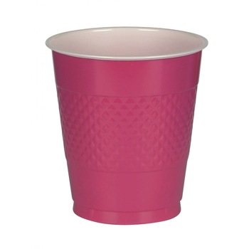 Pahare plastic magenta, Amscan, 10 buc Pahare plastic magenta, Amscan, 10 buc