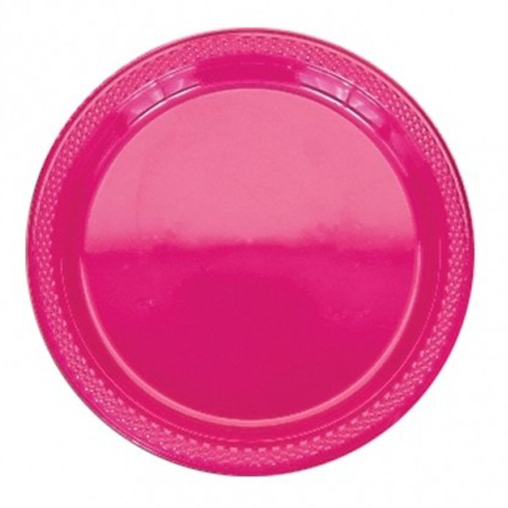 Farfurii plastic 22,8 cm magenta, Amscan, 10 buc