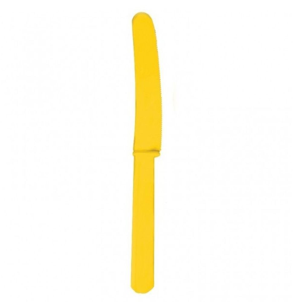 Cutite plastic galbene-yellow, Amscan, 10 buc