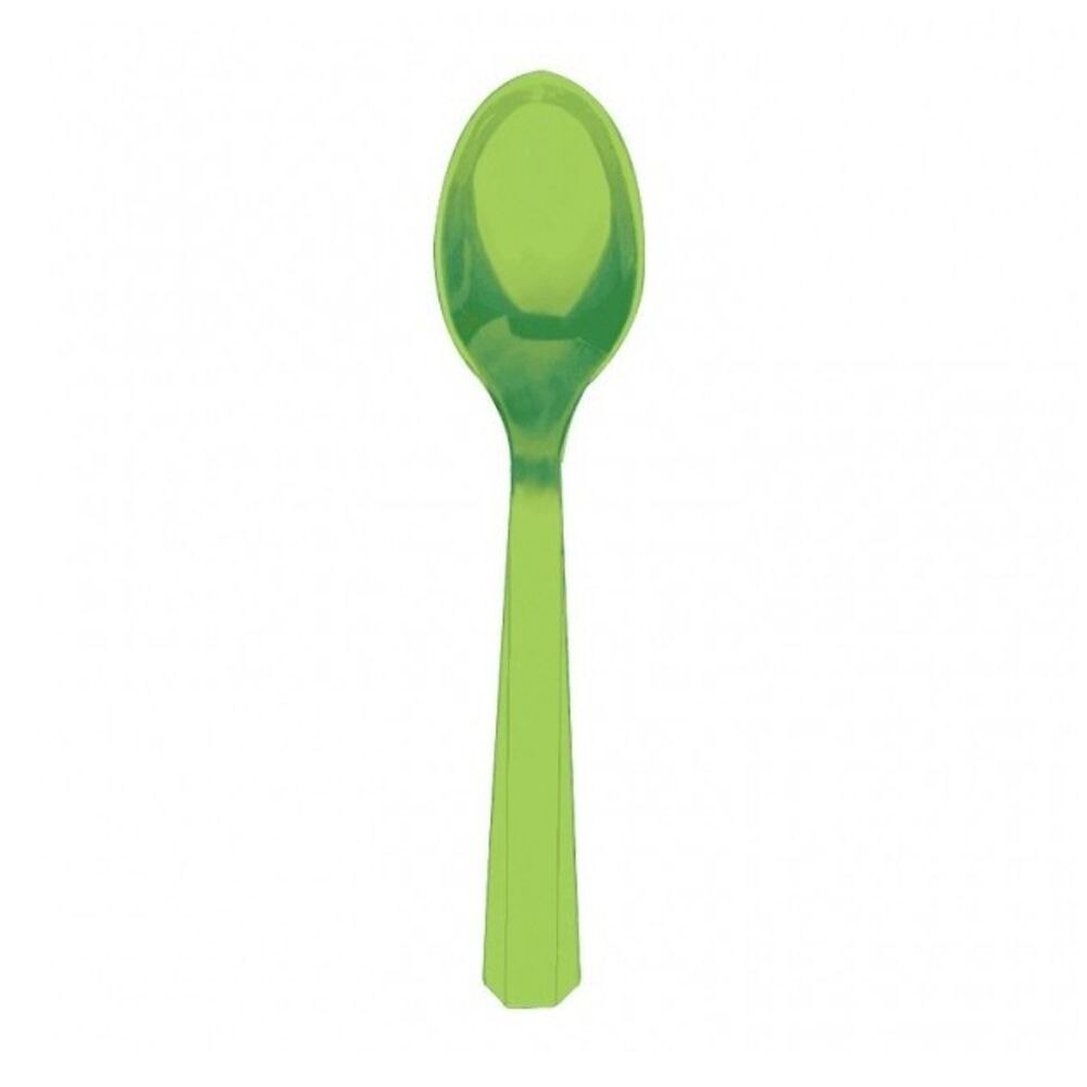 Linguri plastic verde-kiwi green, Amscan, 10 buc