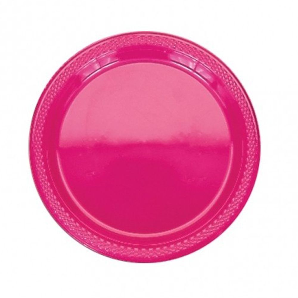 Farfurii plastic 17,7 cm magenta, Amscan, 10 buc