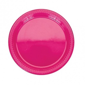Farfurii plastic 17,7 cm magenta, Amscan, 10 buc Farfurii plastic 17,7 cm magenta, Amscan, 10 buc