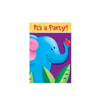 Invitatii Jungle Party, Amscan, 8 buc Invitatii Jungle Party, Amscan, 8 buc