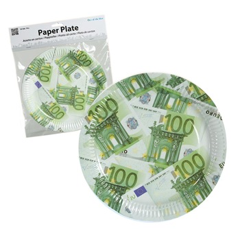 Farfurii bancnote Euro 23 cm, Radar, 10 buc Farfurii bancnote Euro 23 cm, Radar, 10 buc