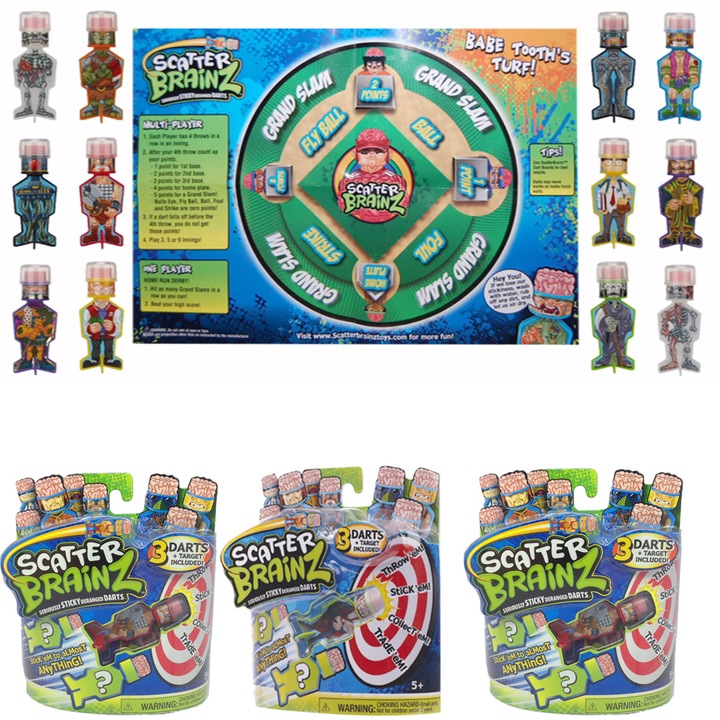 Set de joc cu sageti, Chippo, Scatter Brains, 9 sageti cu tinte, Multicolor