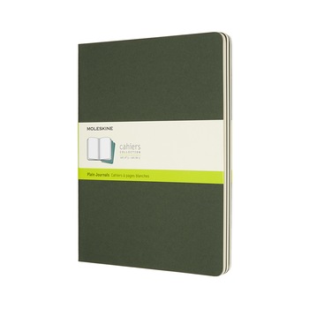 Set 3 jurnale - Moleskine Plain Cahier, Myrtle Green, Extra Large Set 3 jurnale - Moleskine Plain Cahier, Myrtle Green, Extra Large