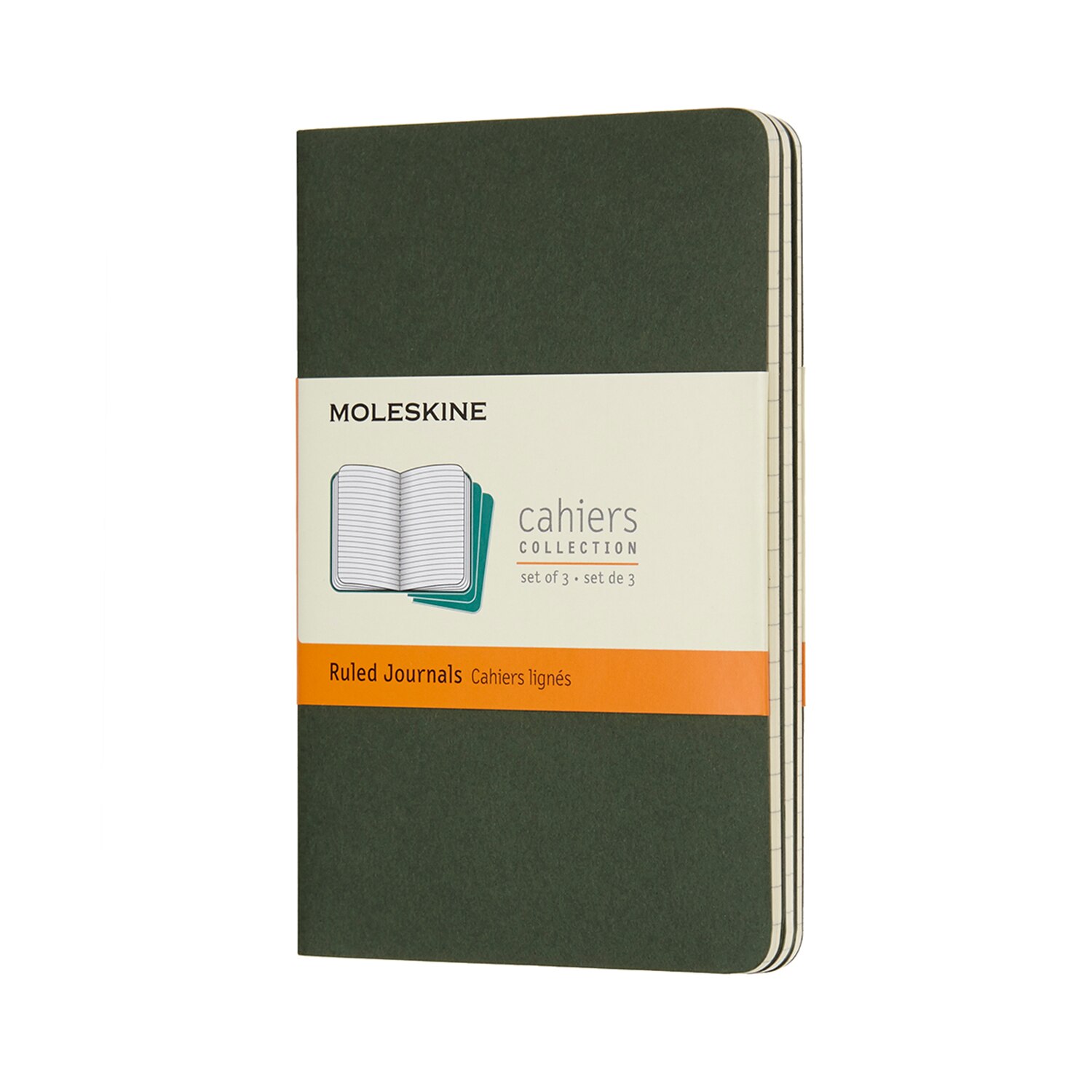 Set 3 jurnale - Moleskine Ruled Cahier, Myrtle Green, Pocket