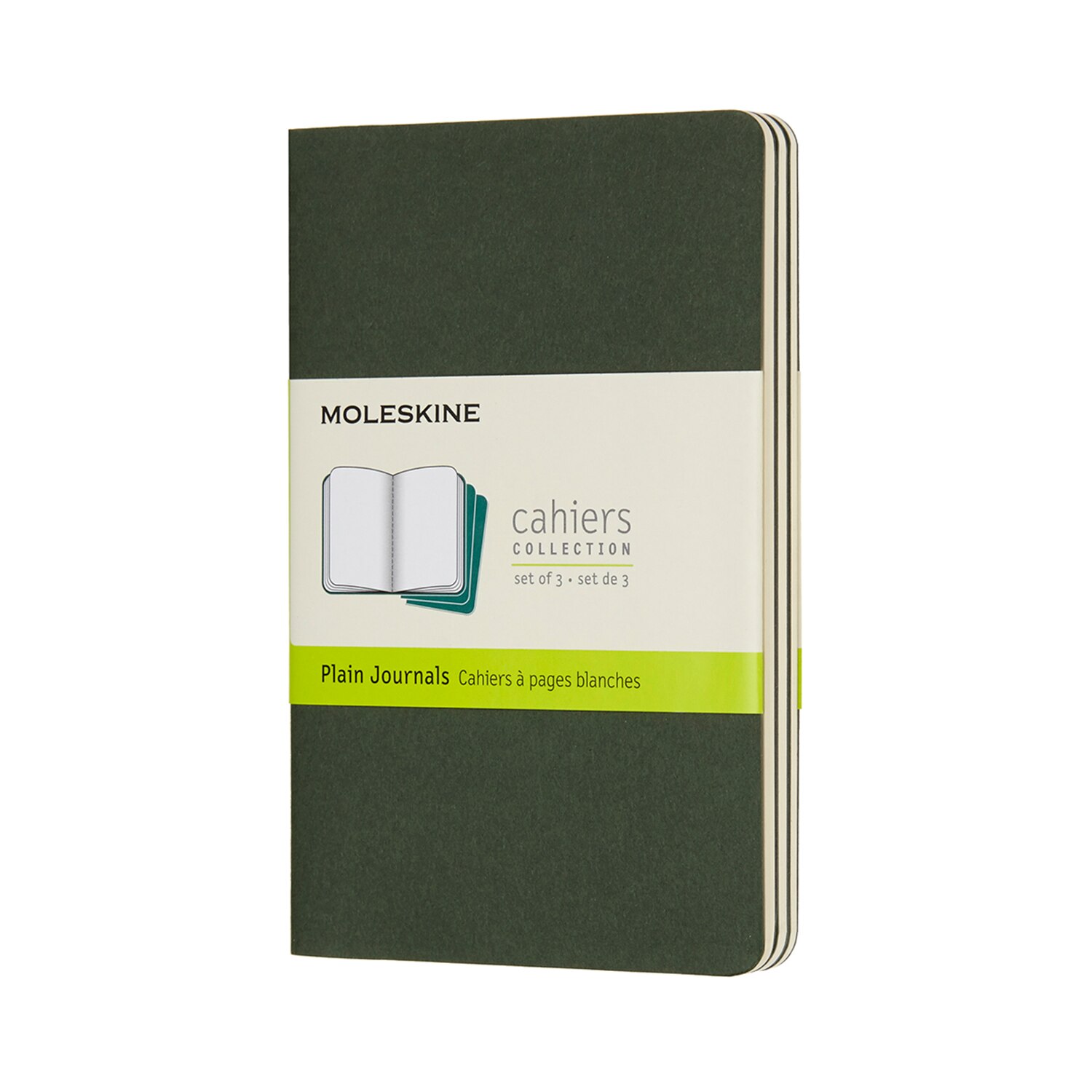 Set 3 jurnale - Moleskine Plain Cahier, Myrtle Green, Pocket