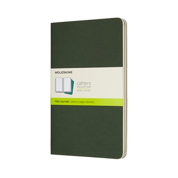 Set 3 jurnale - Moleskine Plain Cahier, Myrtle Green, Large Set 3 jurnale - Moleskine Plain Cahier, Myrtle Green, Large