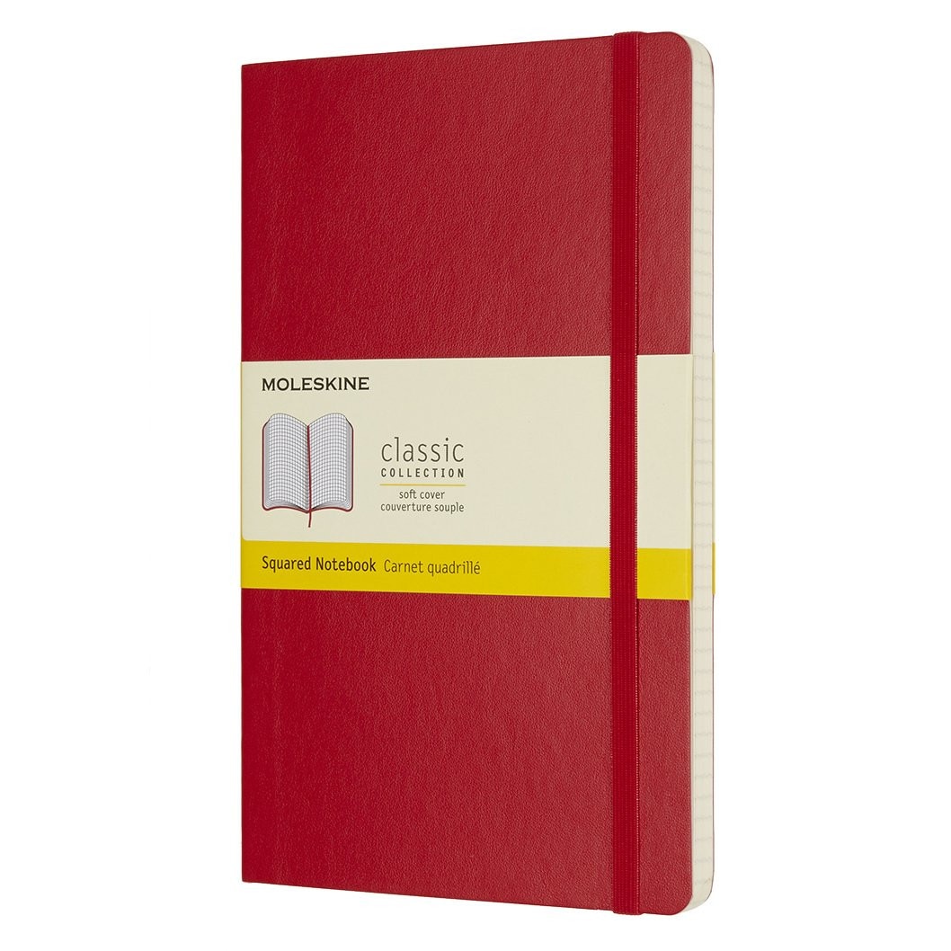 Agenda - Classic Notebook, Large, Squared, Scarlet Red, Soft Cover