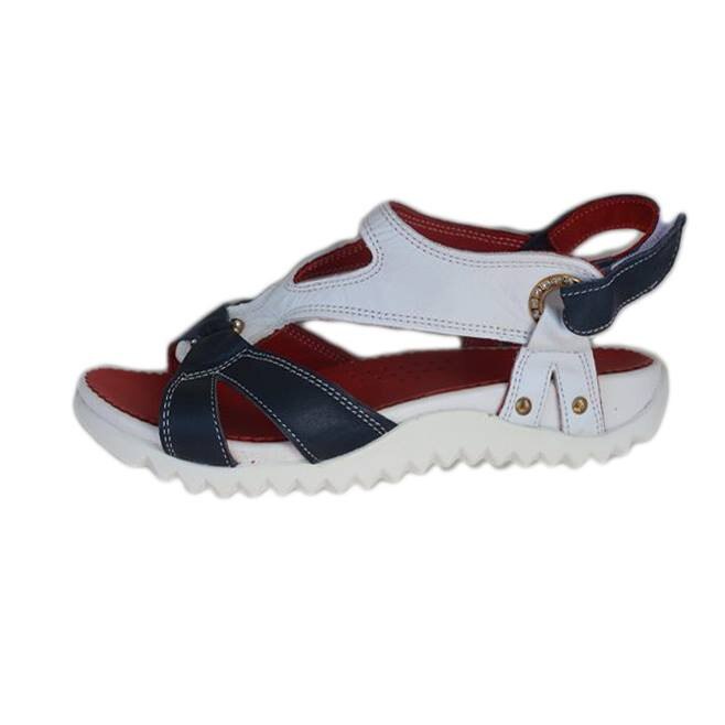 Sandale trendy cu talpa joasa,D&J Exclusive, Bleumarin/Alb