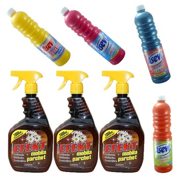 Pachet - 3 x Efekt detergent cu ceara pentru mobila si parchet, 1000ml + 4 x Asevi, 1L (ceara, cian, portocala, mio) Pachet - 3 x Efekt detergent cu ceara pentru mobila si parchet, 1000ml + 4 x Asevi, 1L (ceara, cian, portocala, mio)