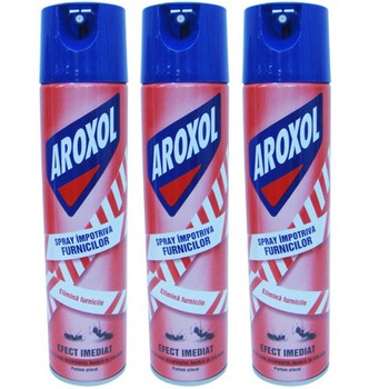 Pachet 3 bucati - Aroxol spray furnici, insecticid 400ml Pachet 3 bucati - Aroxol spray furnici, insecticid 400ml