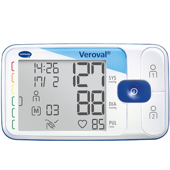 Tensiometru pentru brat Veroval, Detectie aritmie, Display XXL, 2 x 100 memorii, Alb Tensiometru pentru brat Veroval, Detectie aritmie, Display XXL, 2 x 100 memorii, Alb
