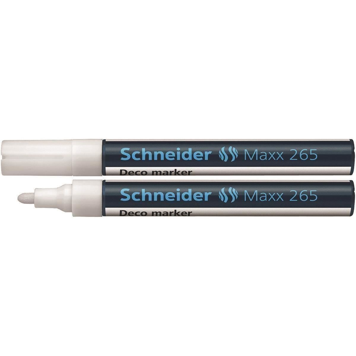 Marker cu creta lichida Schneider Deco Maxx 265, scriere de 2 - 3 mm, alb
