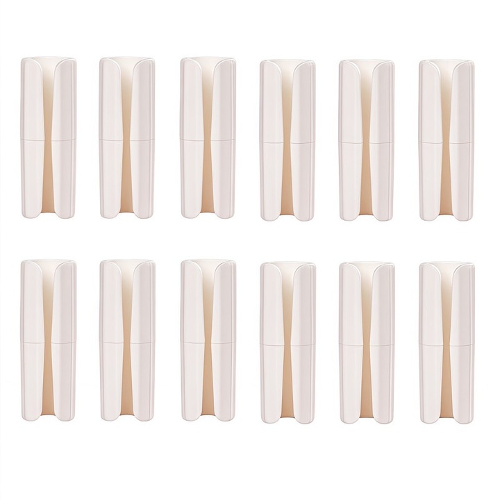Set 12 clips antiderapante pentru cearceafuri, alb 65x17mm