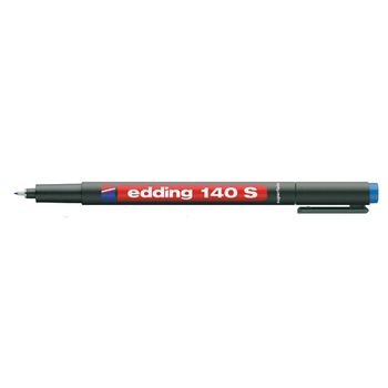 Marker permanent, Edding, OHP, 140, corp plastic, negru, capac cu clip de prindere,vf. rotund, 0.3mm, albastru Marker permanent, Edding, OHP, 140, corp plastic, negru, capac cu clip de prindere,vf. rotund, 0.3mm, albastru