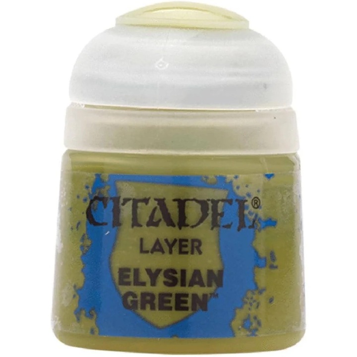 Warhammer Miniatures Paint, Layer Paint, Elysian Green, 12 ml