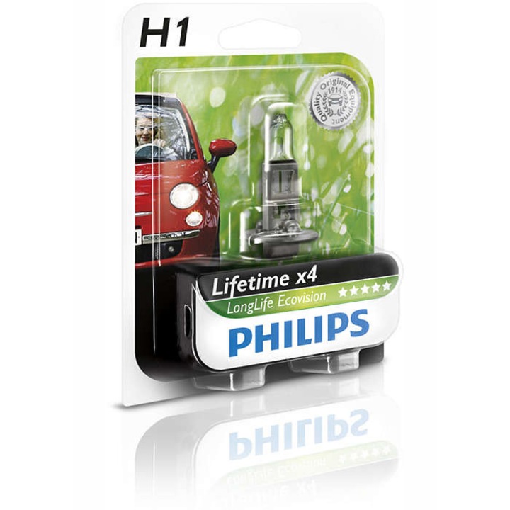 Крушка за фар Philips LongLife EcoVision H1 12258LLECOB1